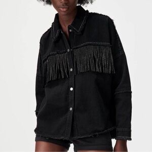 ZARA : Rhinestone Fringe Jacket